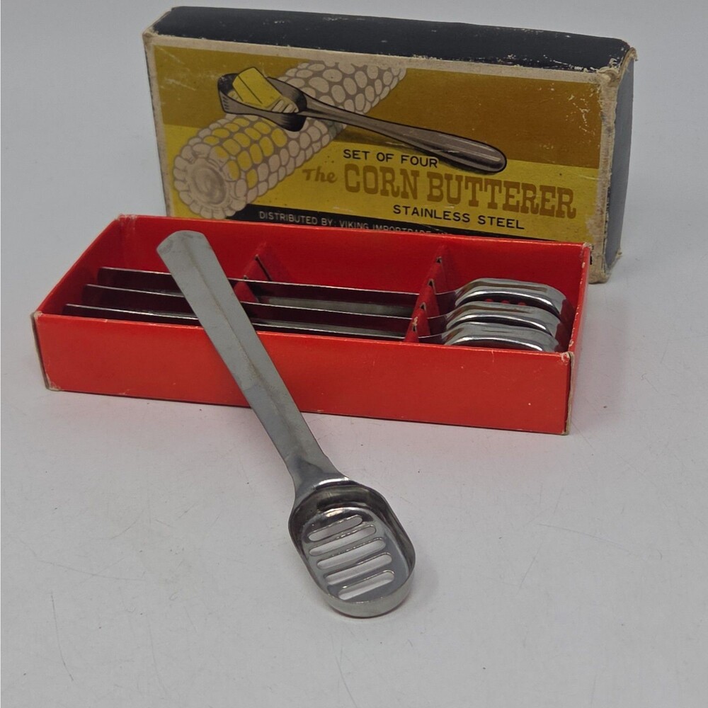 Vintage Viking Stainless Corn Buttering Spoons - Set of 4